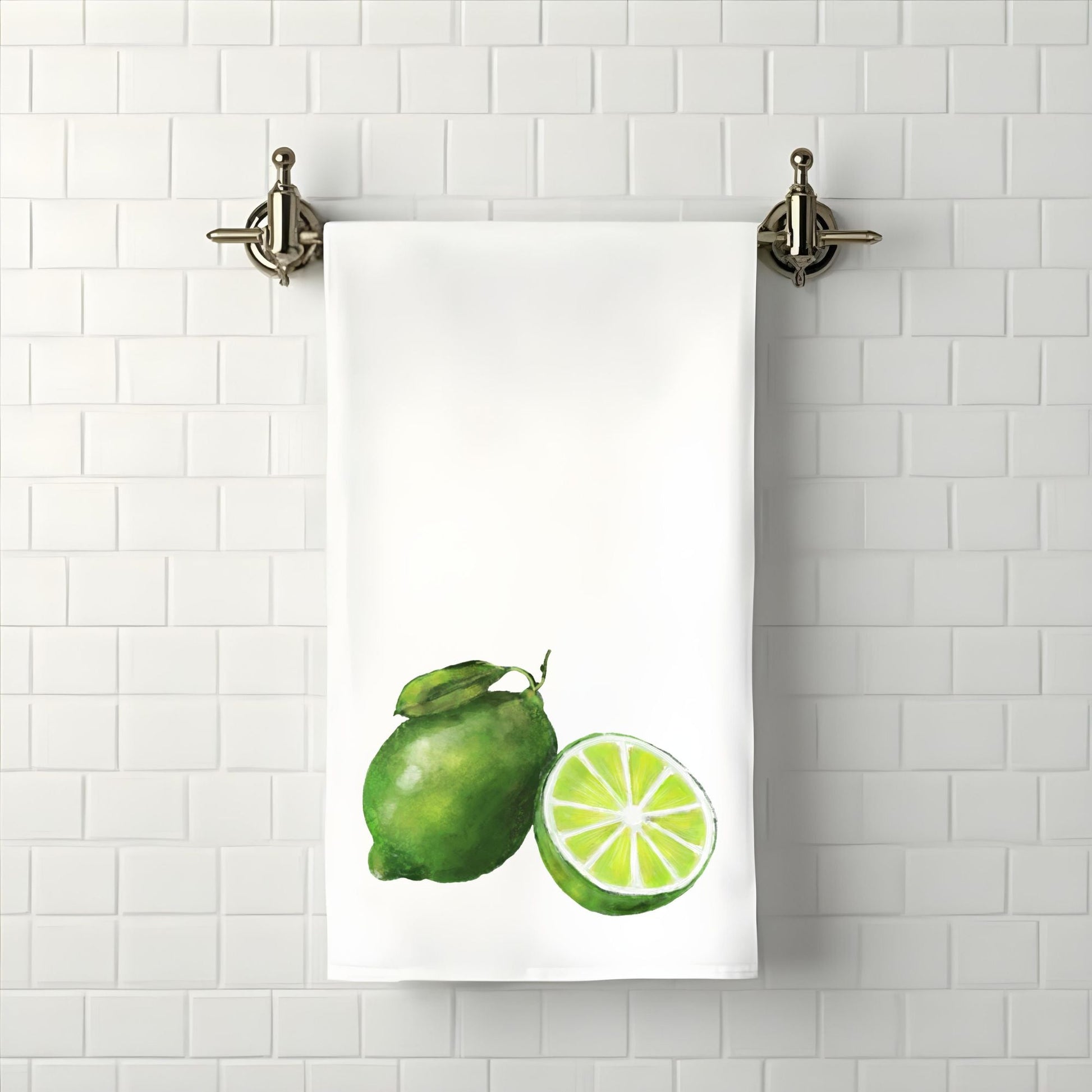 Lime Fruit Bathroom Towel - MerikaArt