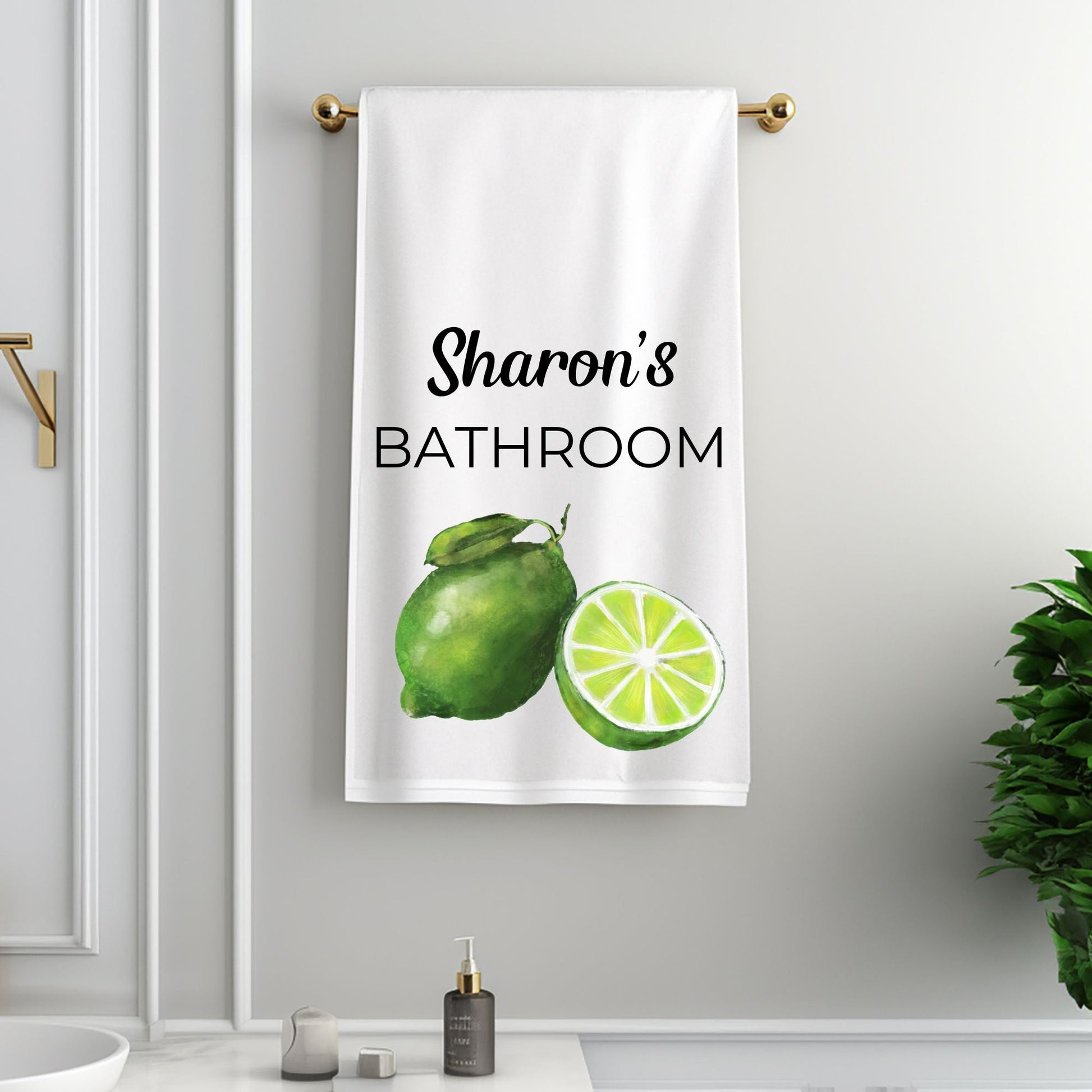 Lime Fruit Bathroom Towel - MerikaArt