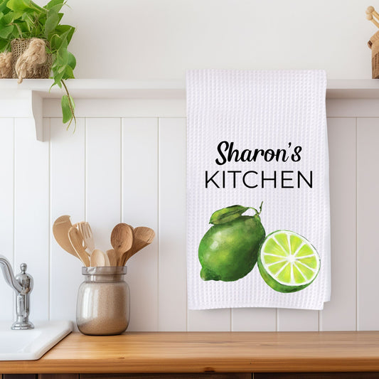 Lime Kitchen Towel - MerikaArt