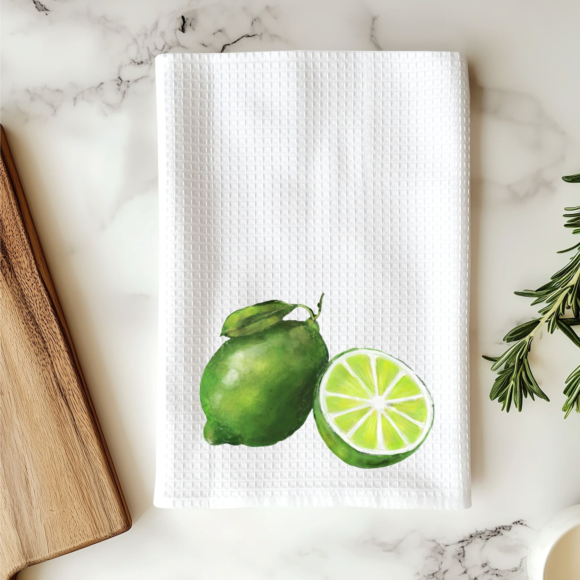 Lime Kitchen Towel - MerikaArt