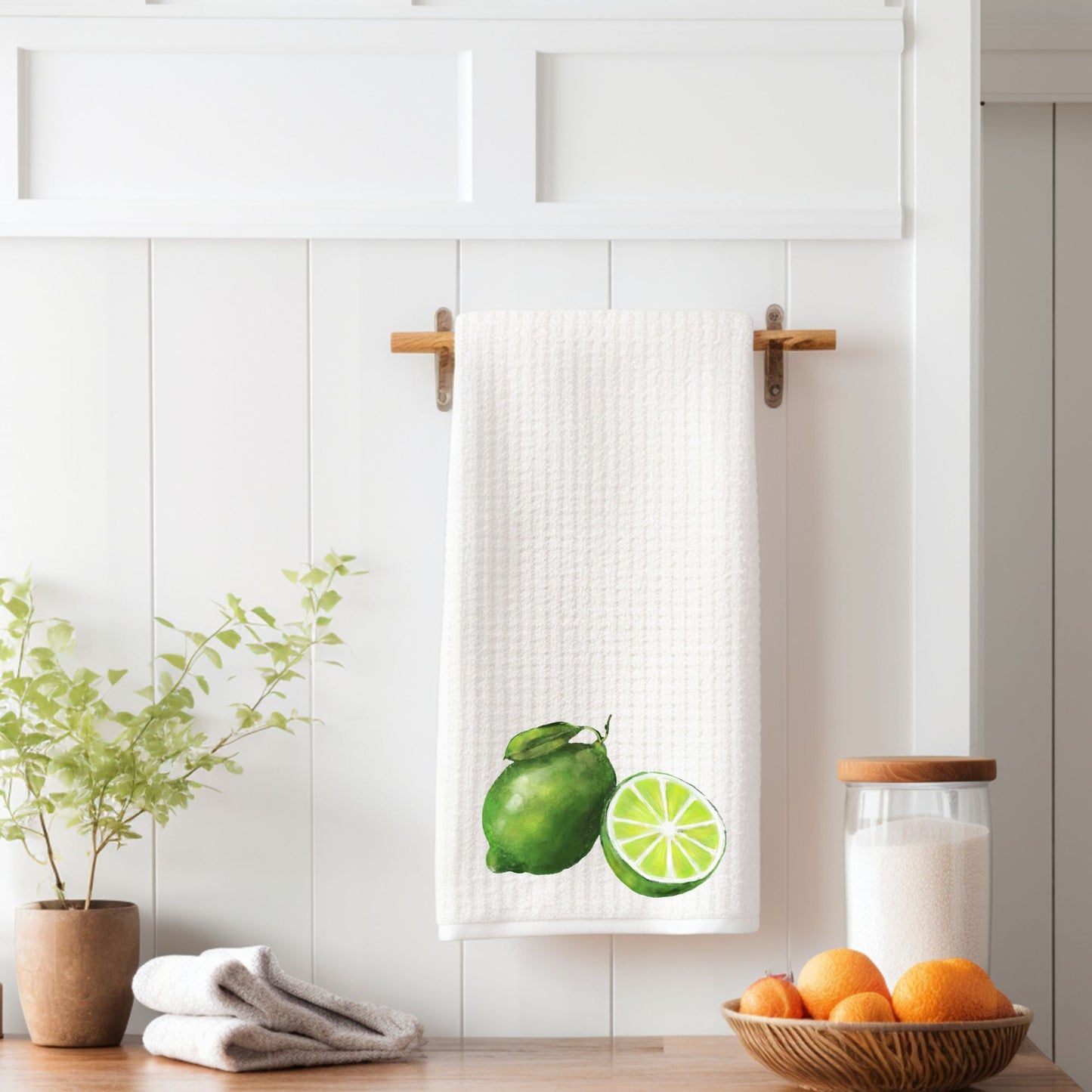 Lime Kitchen Towel - MerikaArt