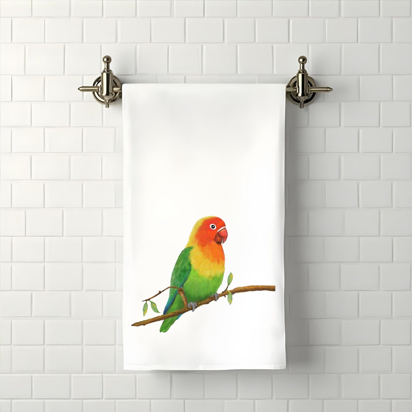 Lovebird Bathroom Towel - MerikaArt