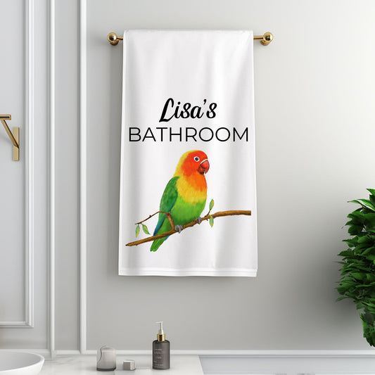 Lovebird Bathroom Towel - MerikaArt