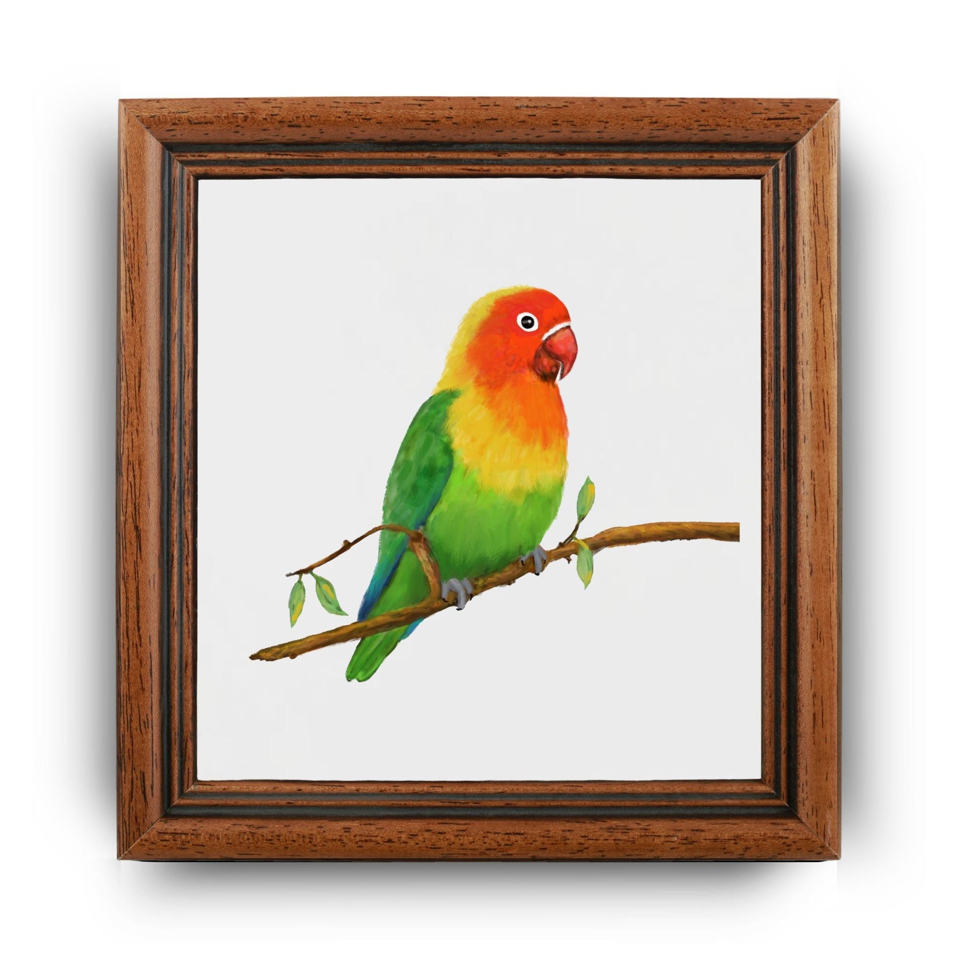 Lovebird Ceramic Tile – Handcrafted Bird Lover Artwork - MerikaArt