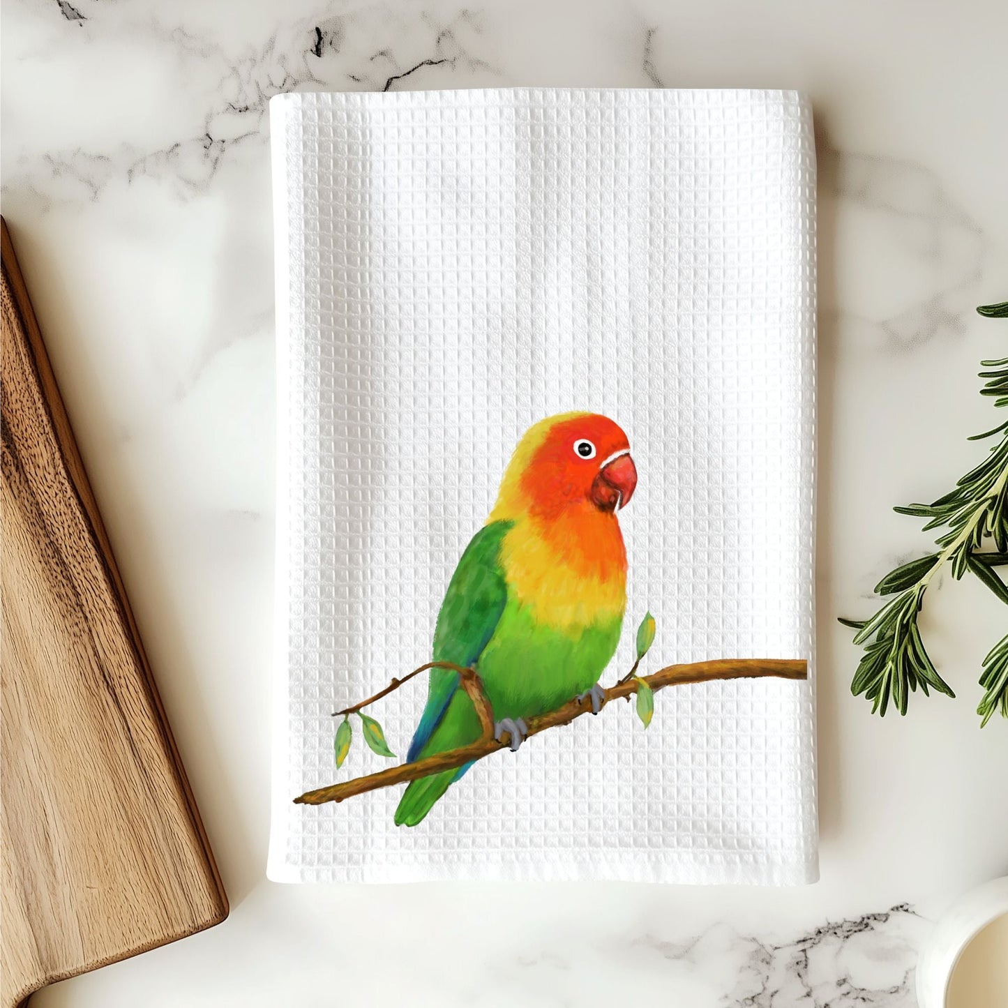 Lovebird Kitchen Towel - MerikaArt