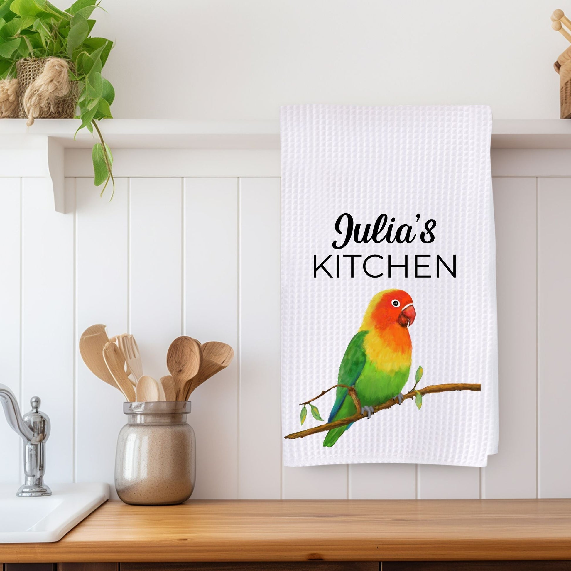 Lovebird Kitchen Towel - MerikaArt