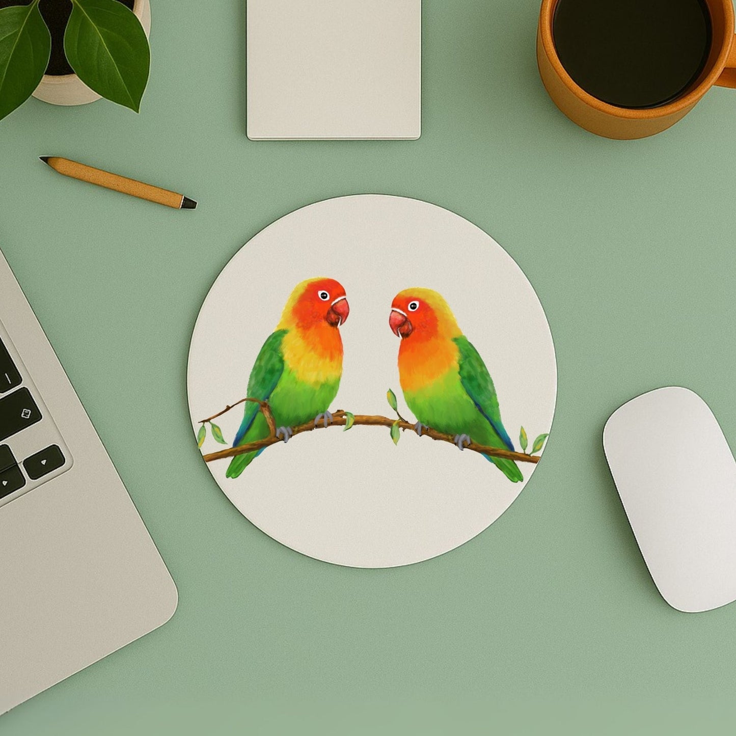 Lovebirds Mousepad - MerikaArt