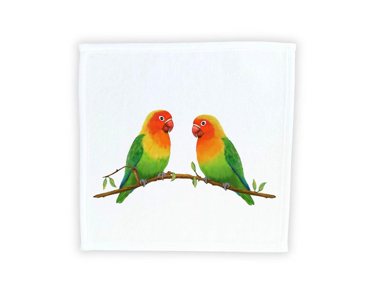 Lovebirds Parrot Washcloth - MerikaArt