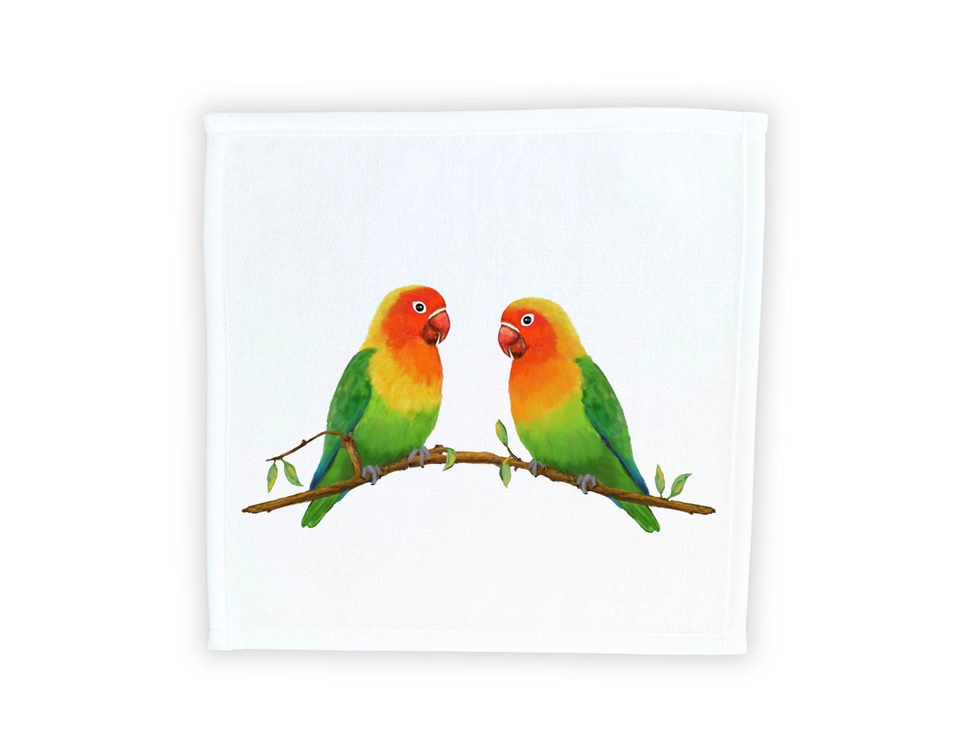 Lovebirds Parrot Washcloth - MerikaArt