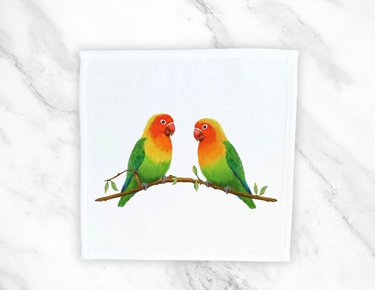 Lovebirds Parrot Washcloth - MerikaArt