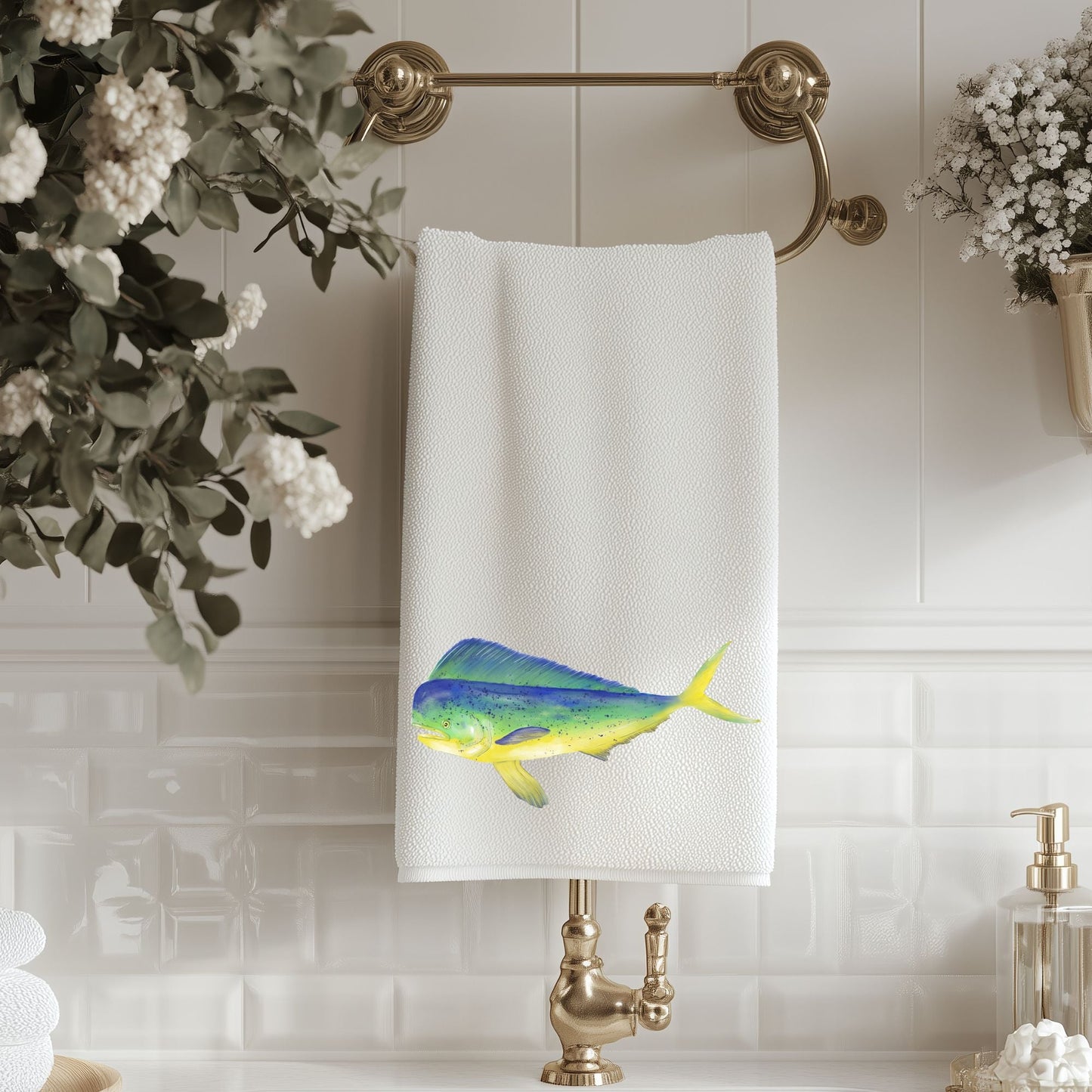 Mahi Mahi Bathroom Towel - MerikaArt