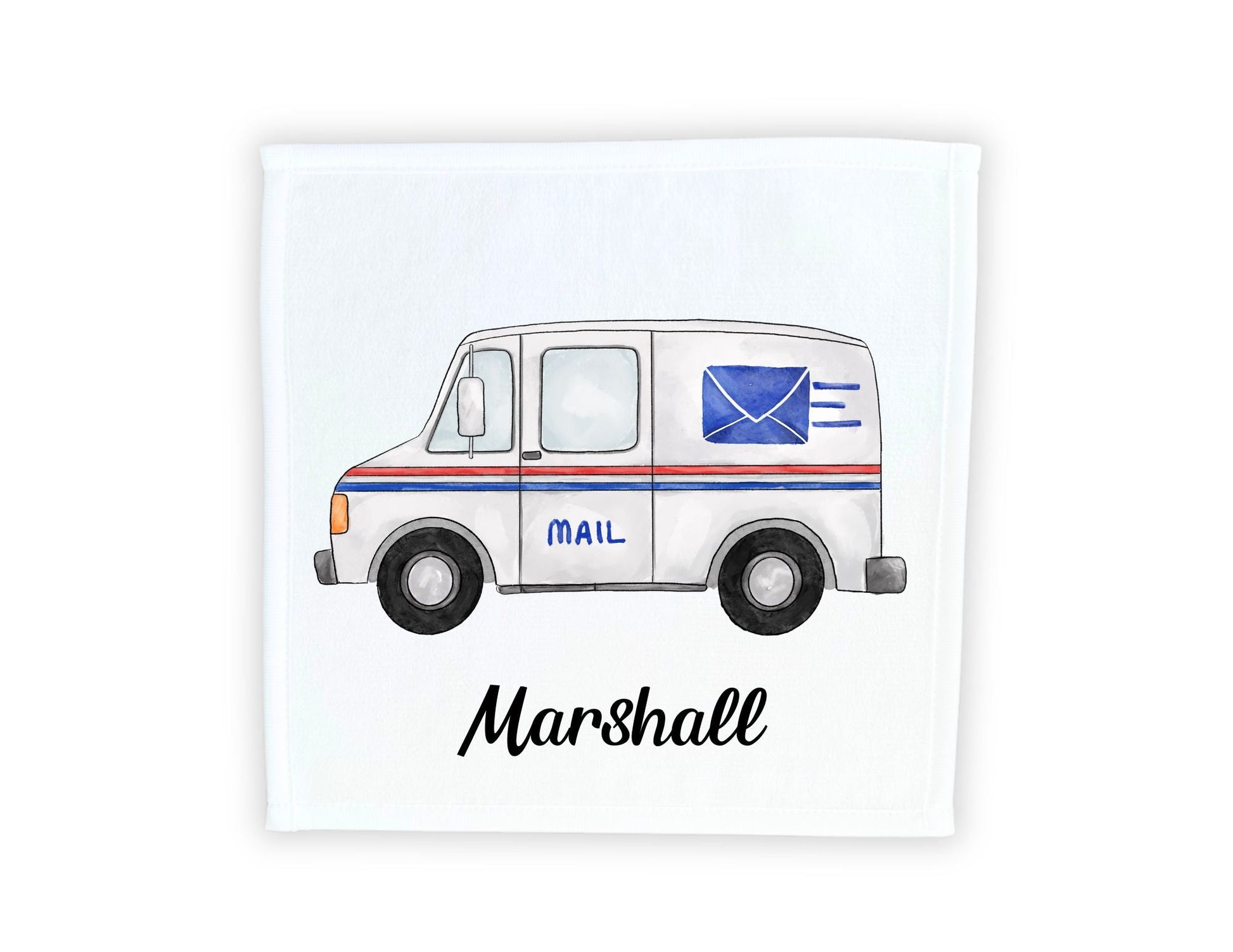 Mail Truck Washcloth - MerikaArt