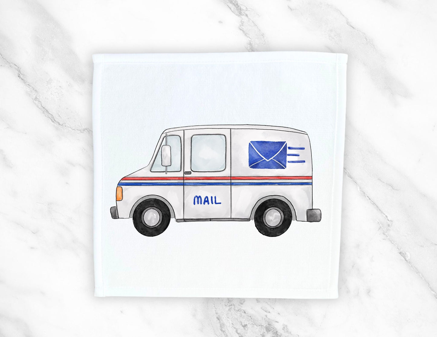 Mail Truck Washcloth - MerikaArt