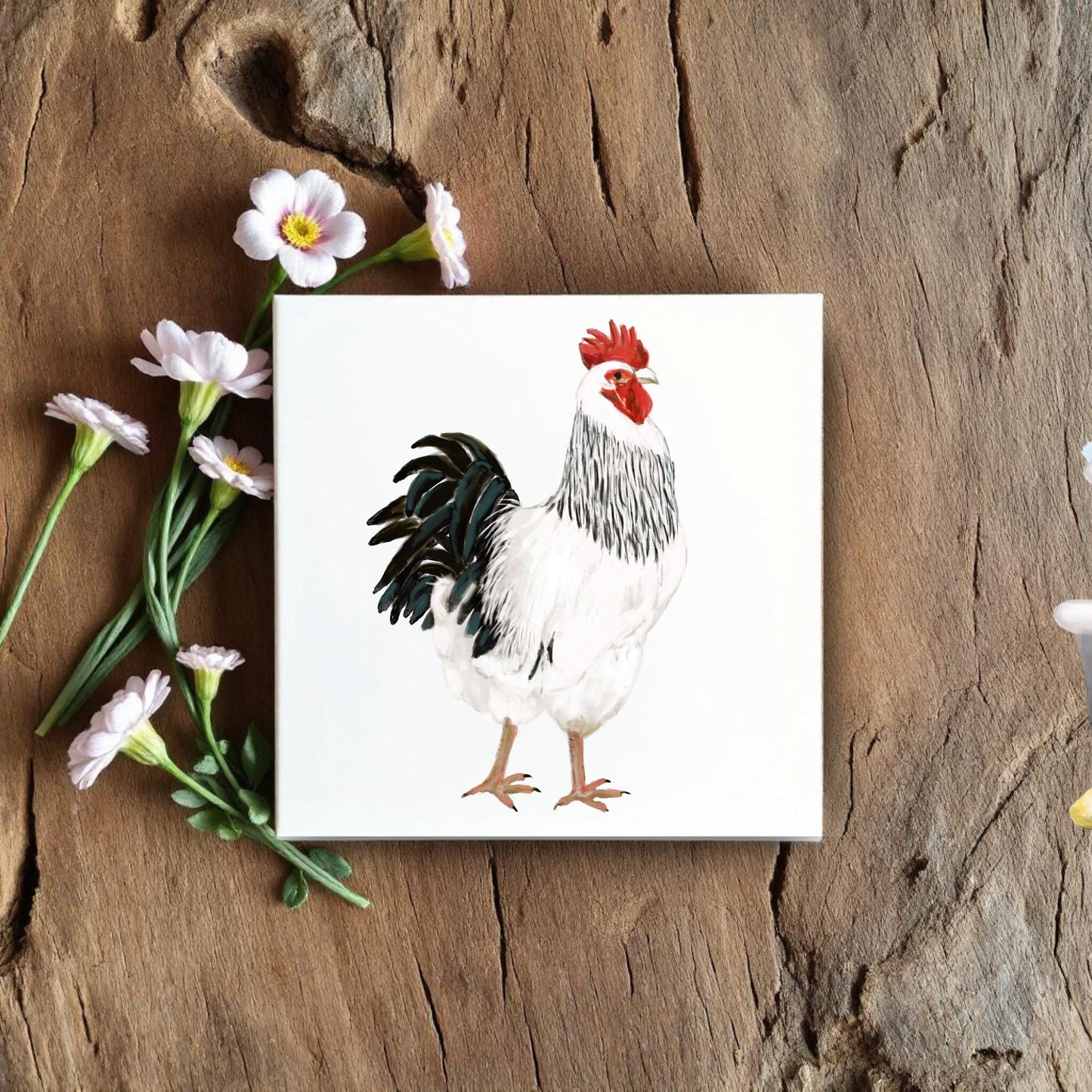 Majestic Rooster Ceramic Tile - MerikaArt