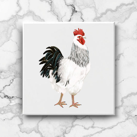 Majestic Rooster Ceramic Tile - MerikaArt