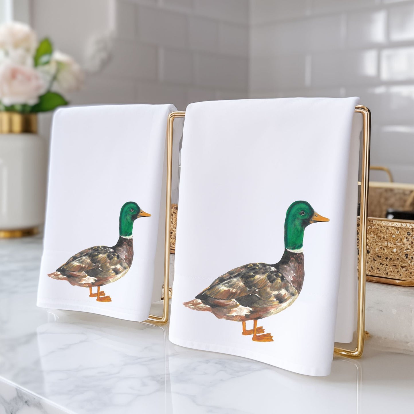 Mallard Duck Bathroom Towel - MerikaArt