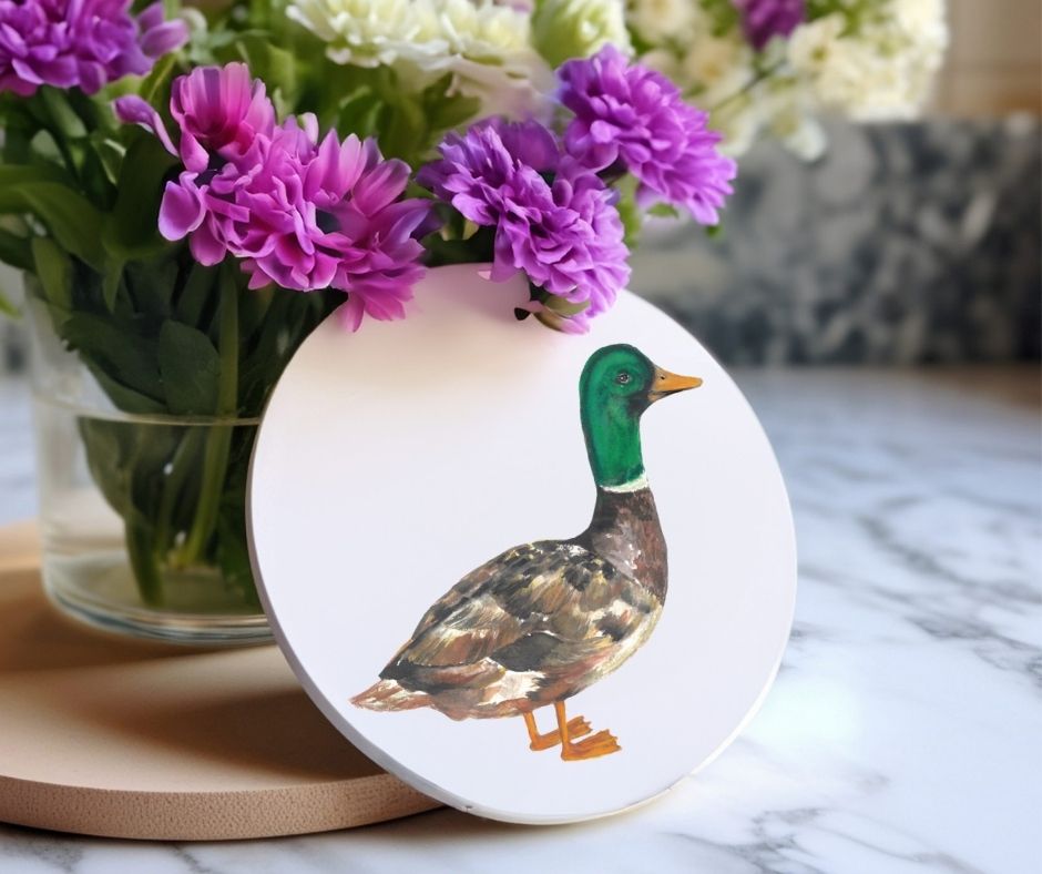Mallard Duck Ceramic Coaster - MerikaArt