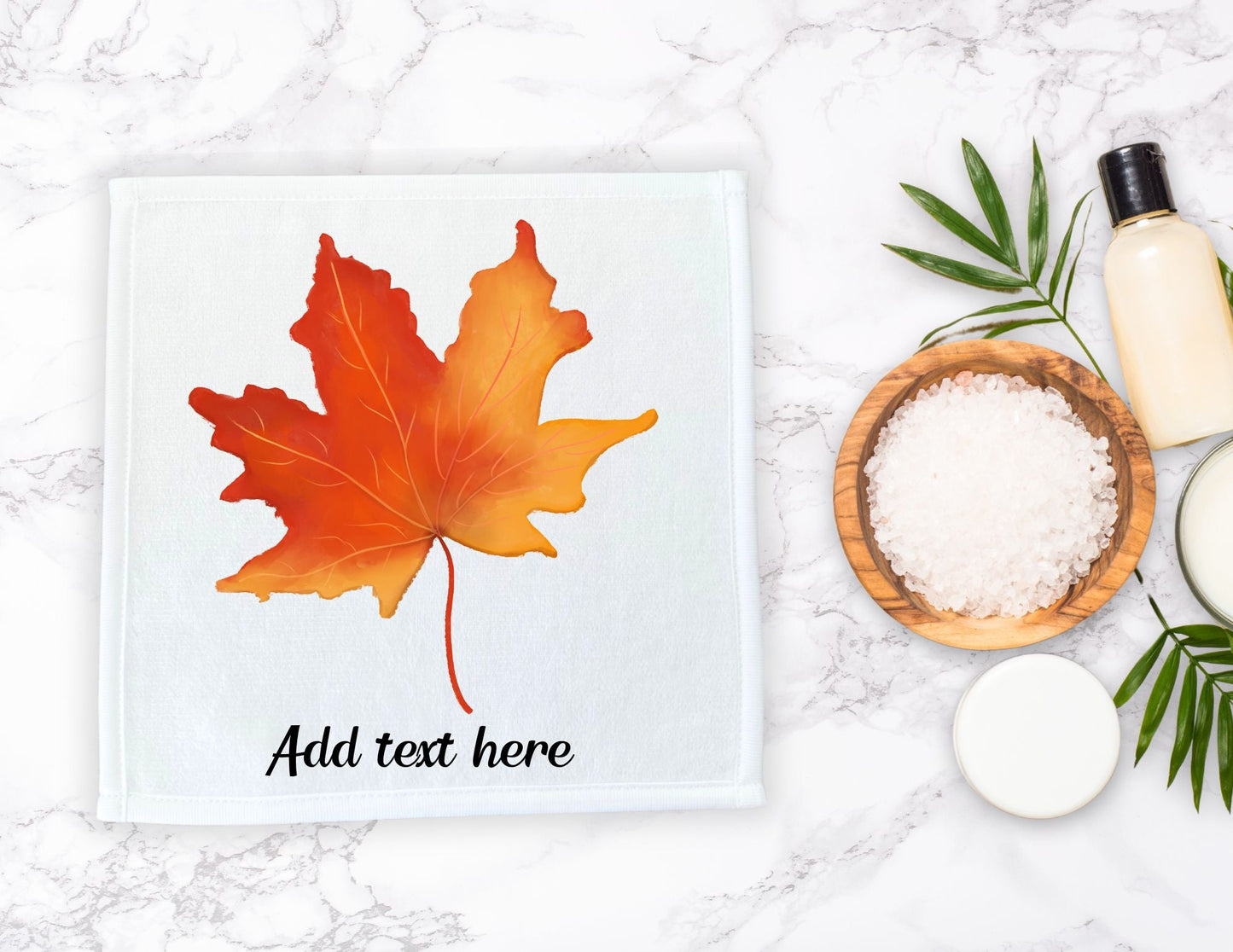 Maple Leaf Washcloth | "Vibrant Autumn Glow" - MerikaArt
