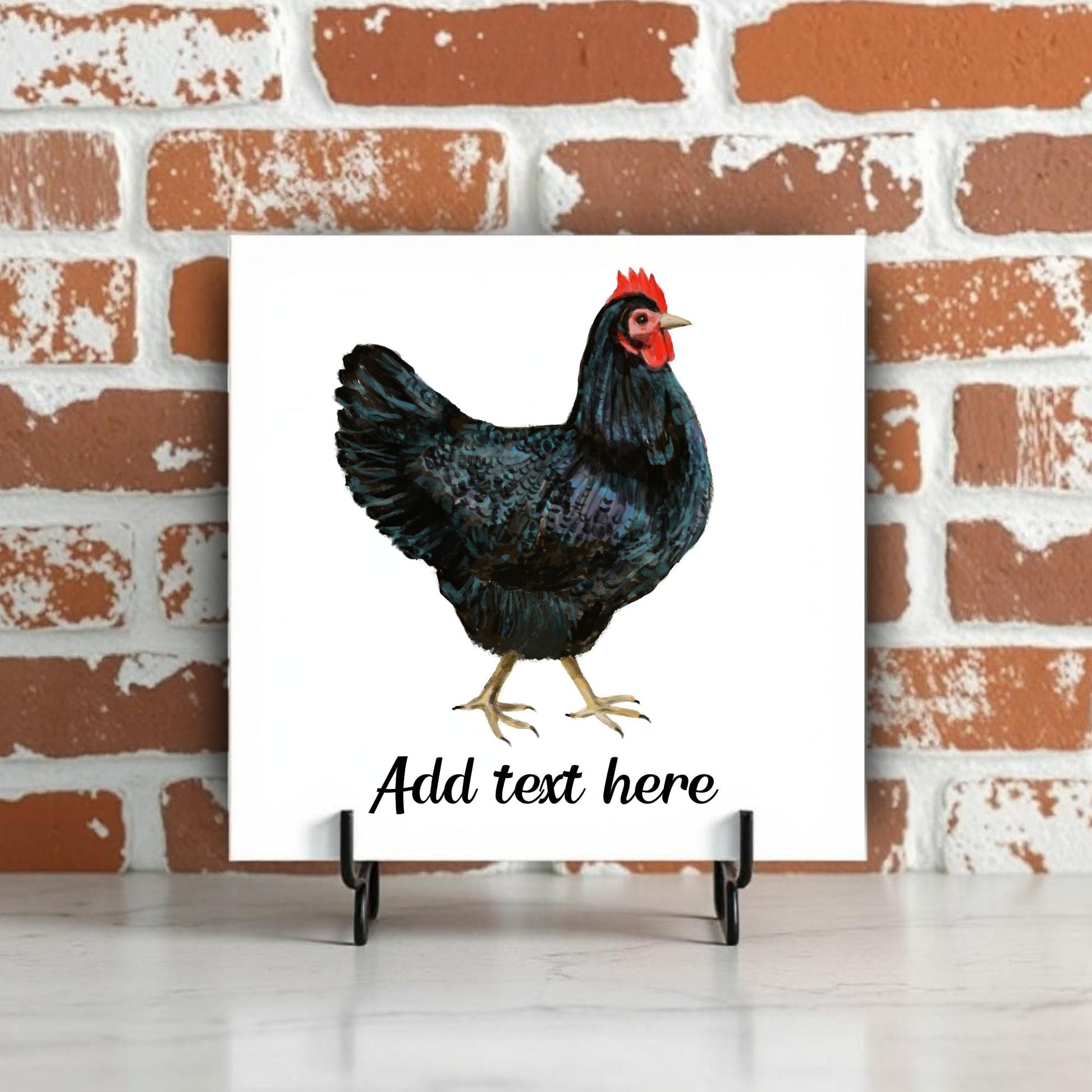 Midnight Hen Ceramic Tile - MerikaArt