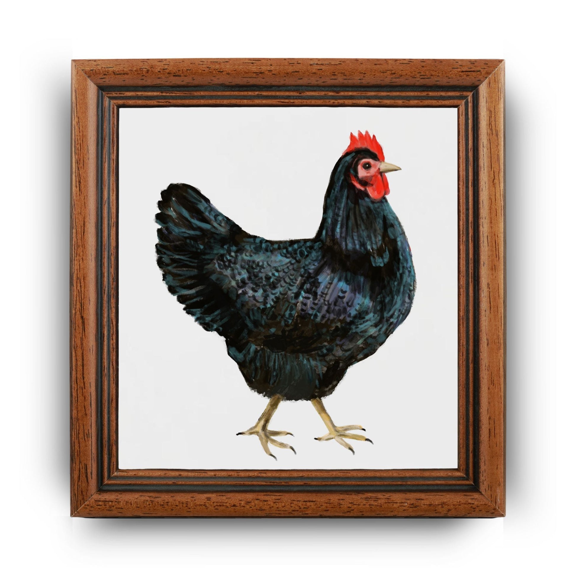 Midnight Hen Ceramic Tile - MerikaArt