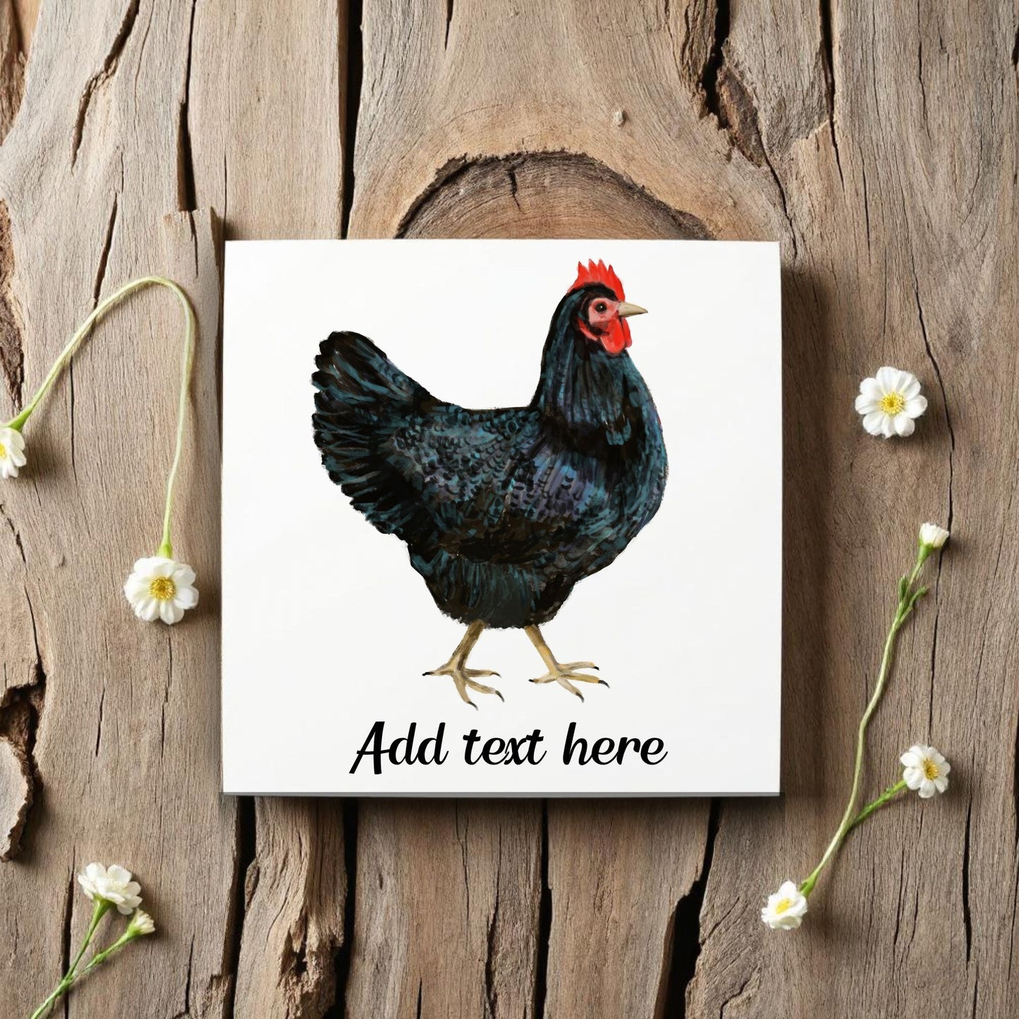 Midnight Hen Ceramic Tile - MerikaArt