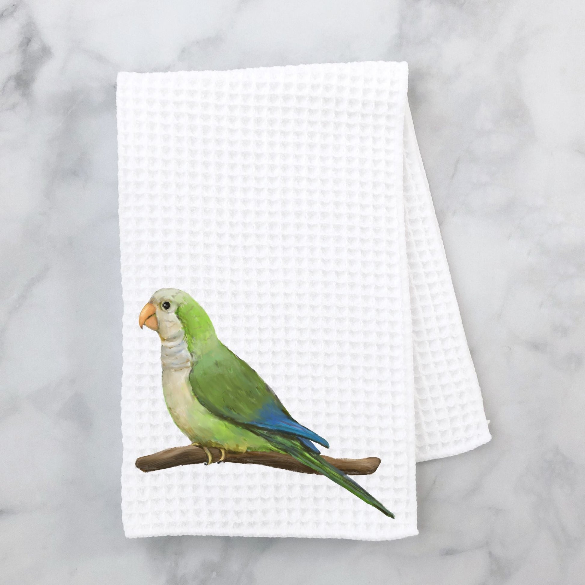 Monk Parakeet Kitchen Towel - MerikaArt