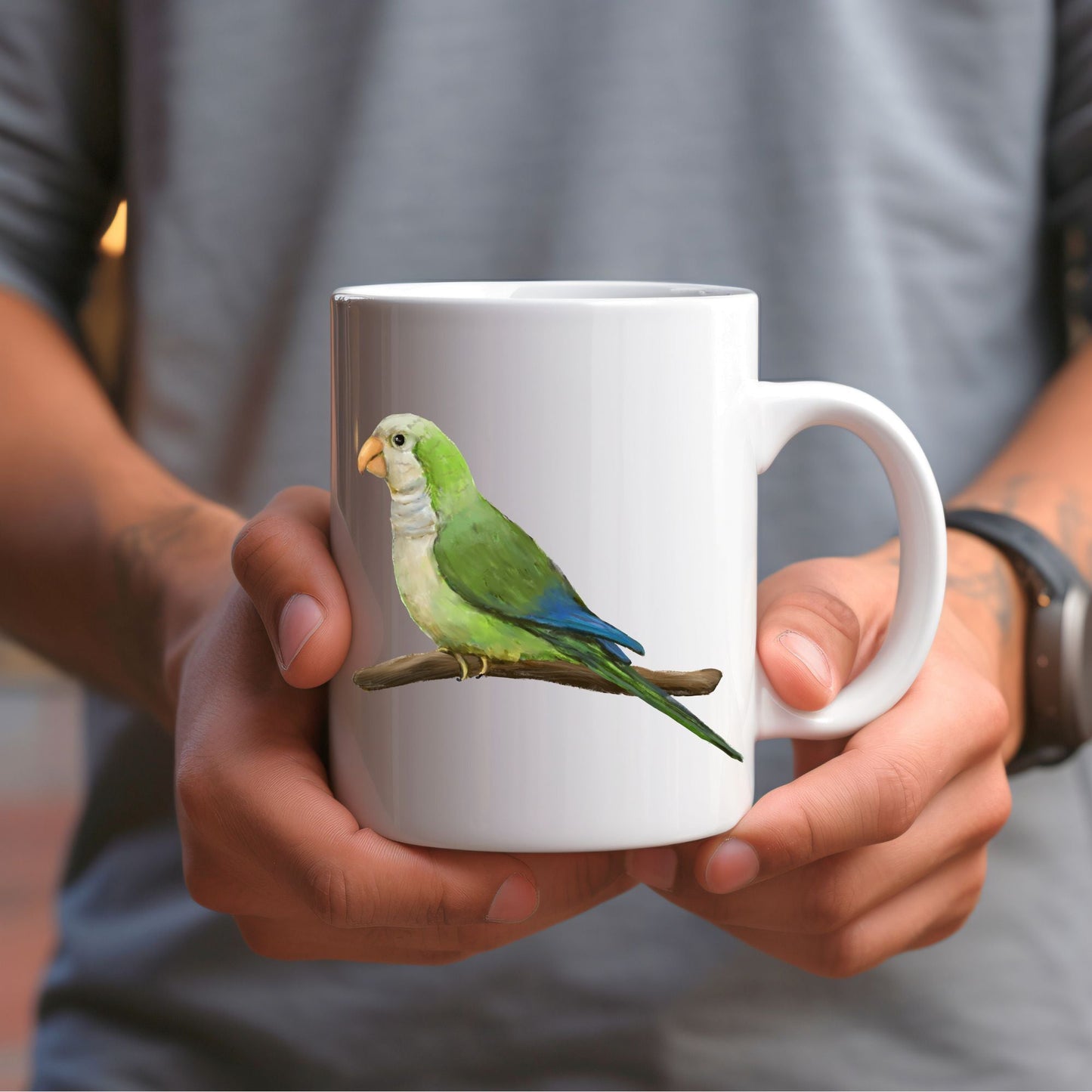Monk Parakeet Mug - MerikaArt