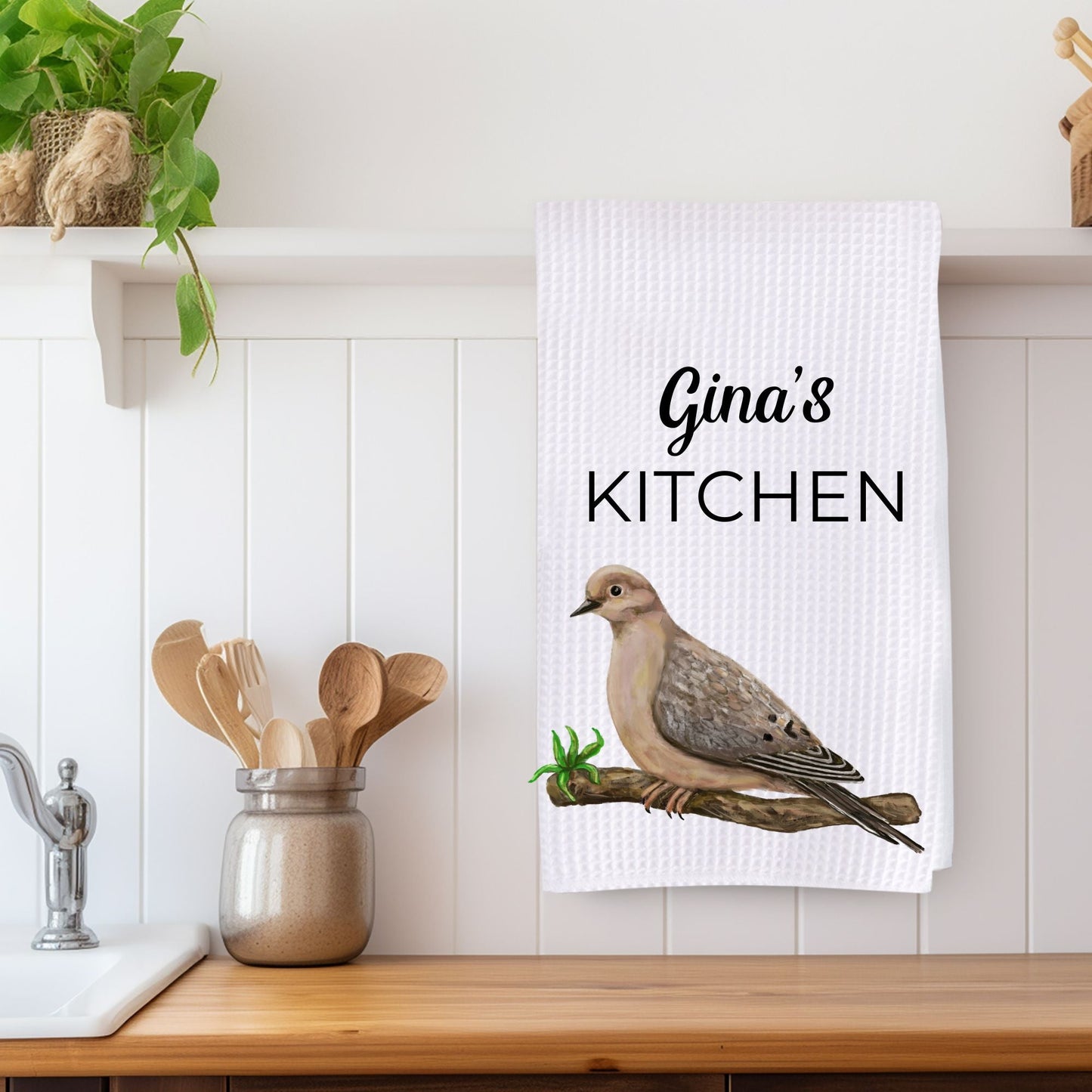 Mourning Dove Kitchen Towel - MerikaArt