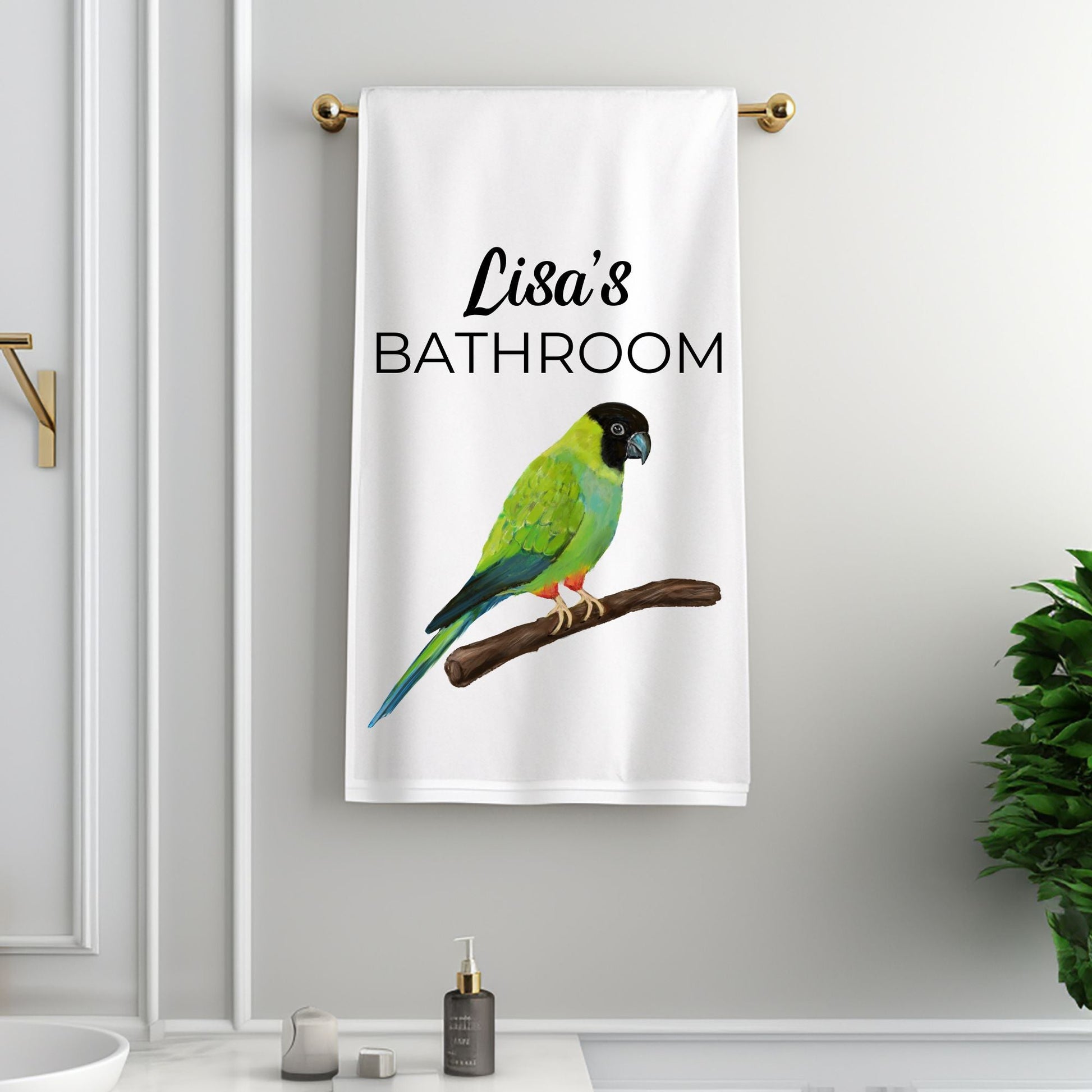 Nanday Conure Bathroom Towel - MerikaArt