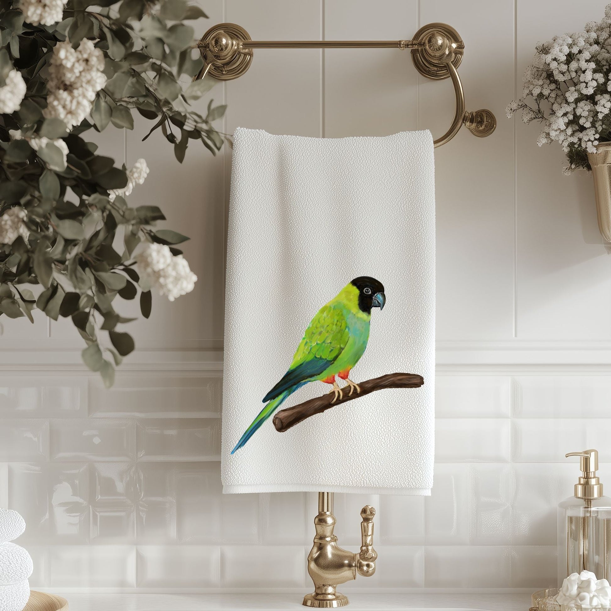 Nanday Conure Bathroom Towel - MerikaArt
