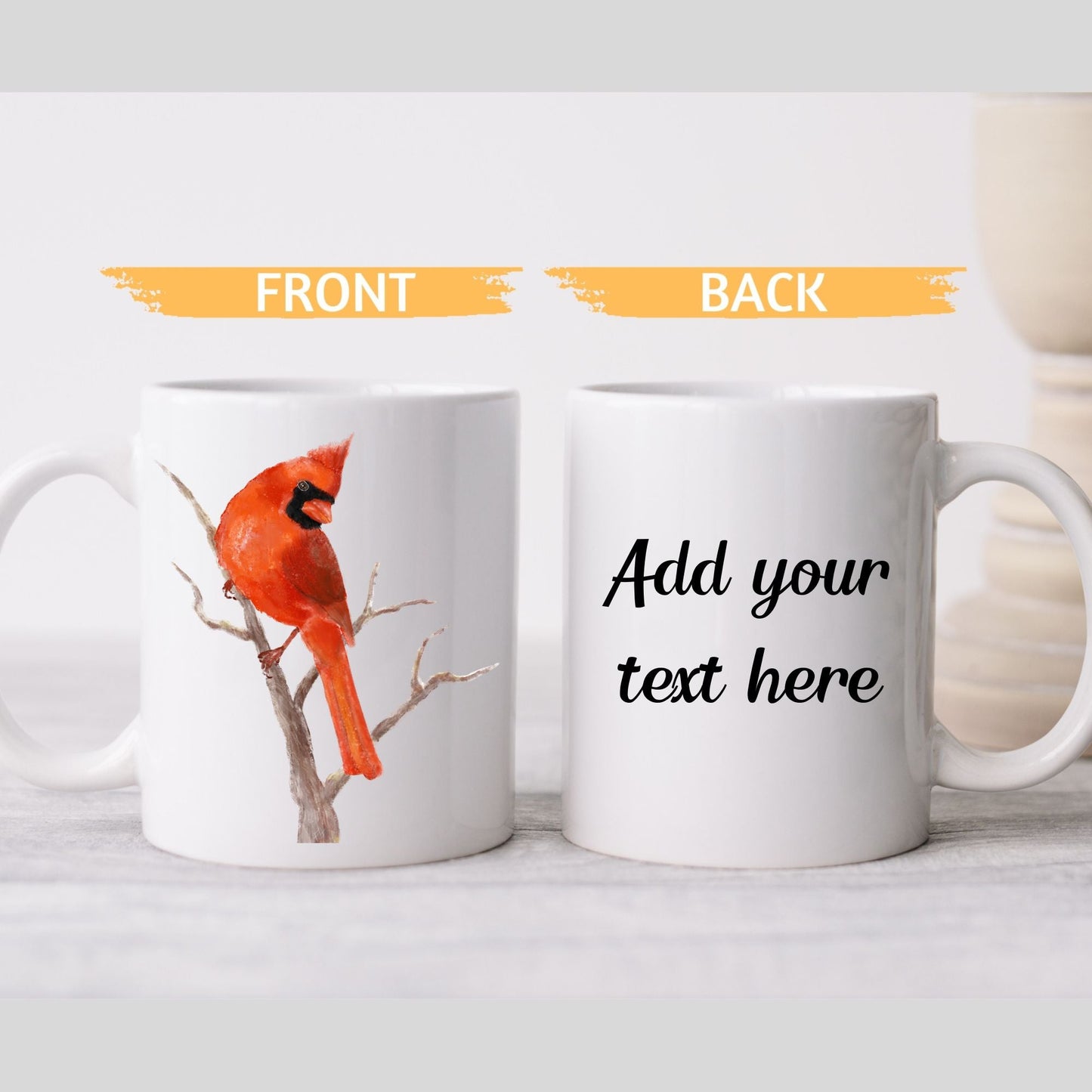 Northern Cardinal Ceramic Coffee Mug - MerikaArt