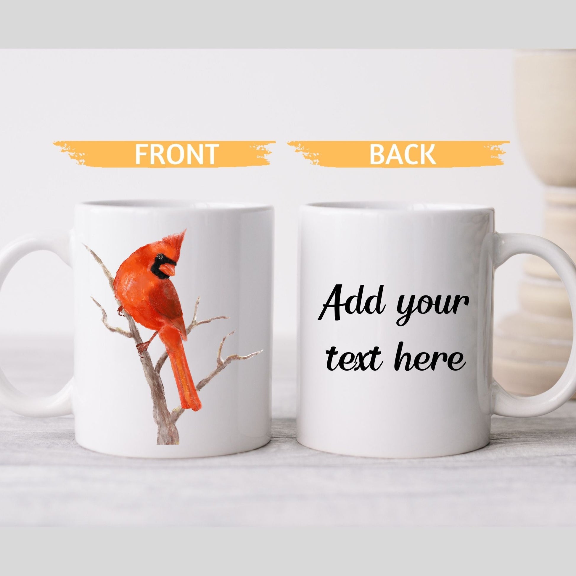Northern Cardinal Ceramic Coffee Mug - MerikaArt
