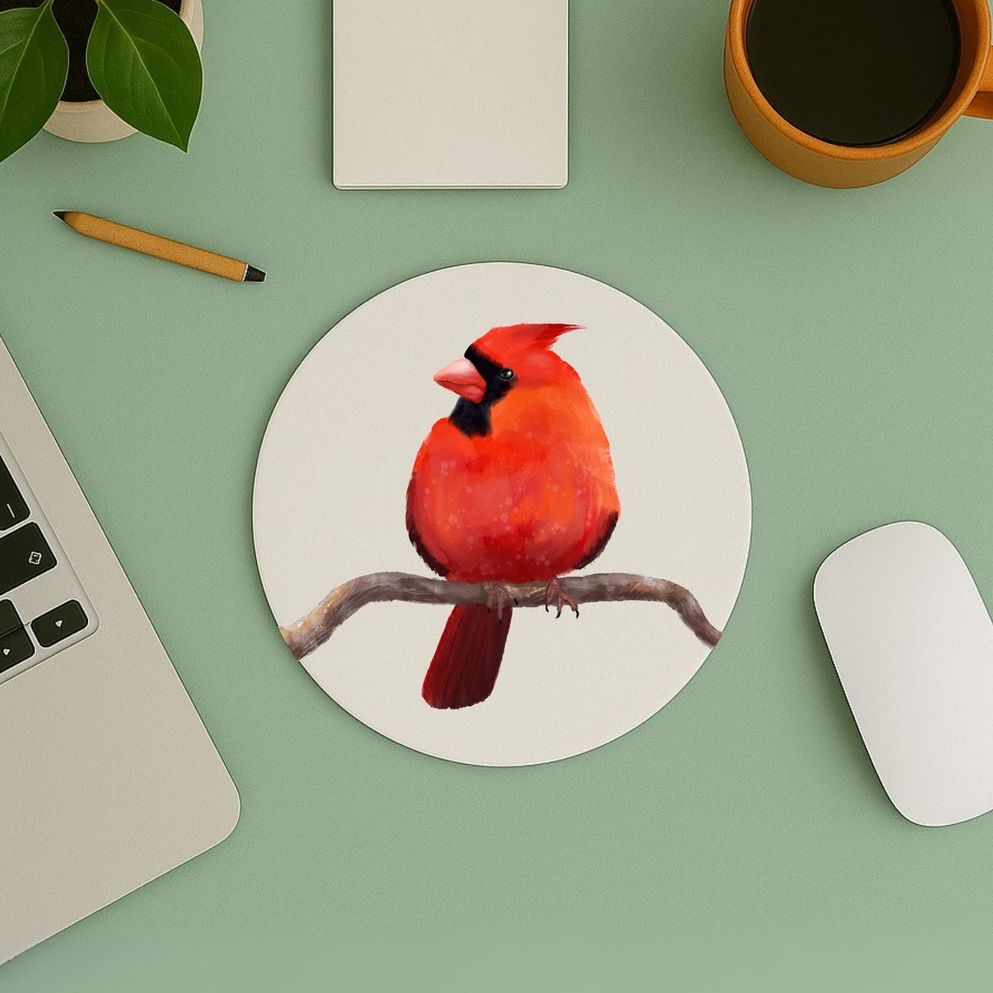 Northern Cardinal Mousepad - MerikaArt