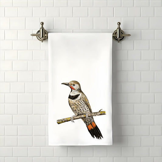Northern Flicker Bird Bathroom Towel - MerikaArt