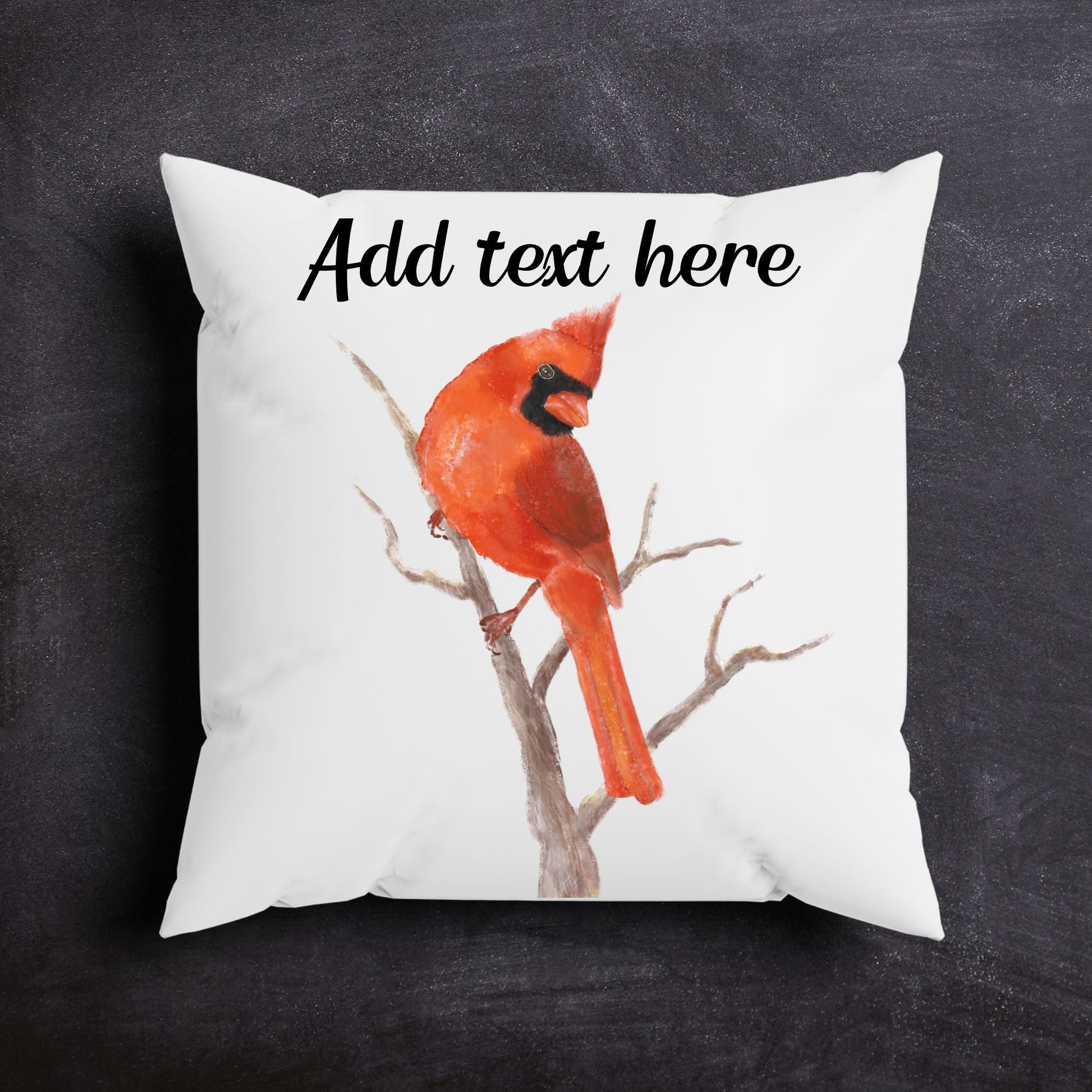 Northern Male Cardinal Pillow - Nature Inspired Home Decor - MerikaArt