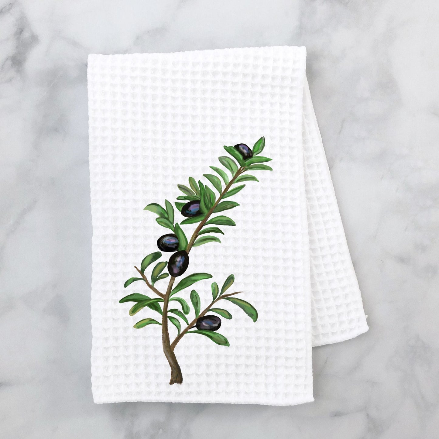Olive Branch Kitchen Towel - MerikaArt