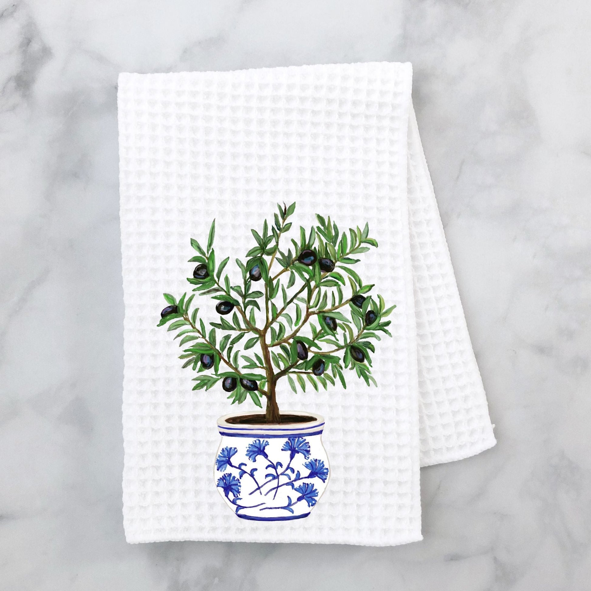 Olive Tree Kitchen Towel - MerikaArt