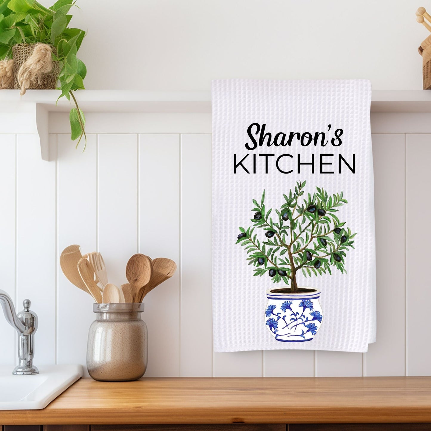 Olive Tree Kitchen Towel - MerikaArt