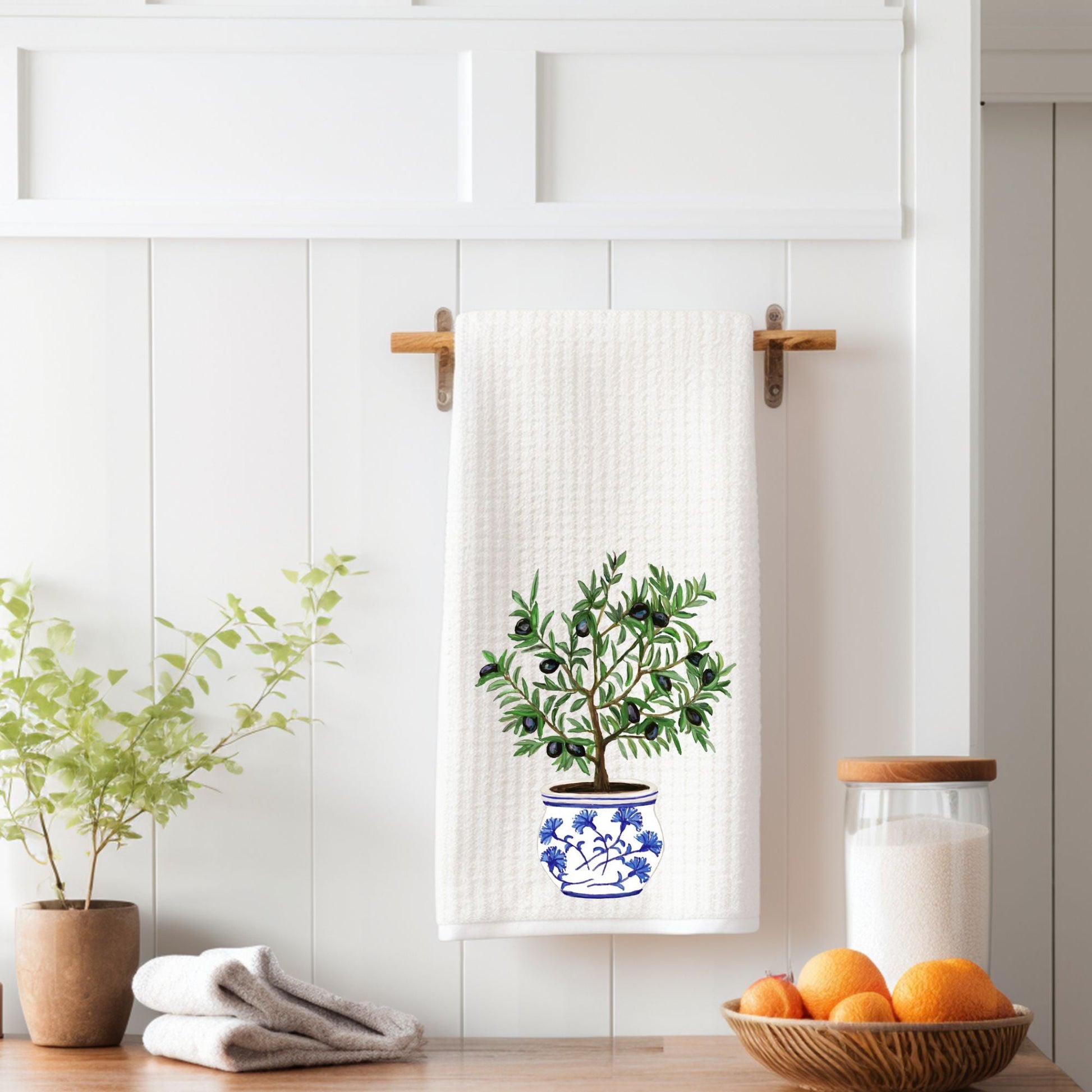 Olive Tree Kitchen Towel - MerikaArt
