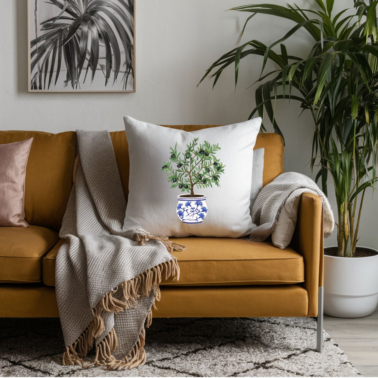 Olive Tree Pillow - MerikaArt