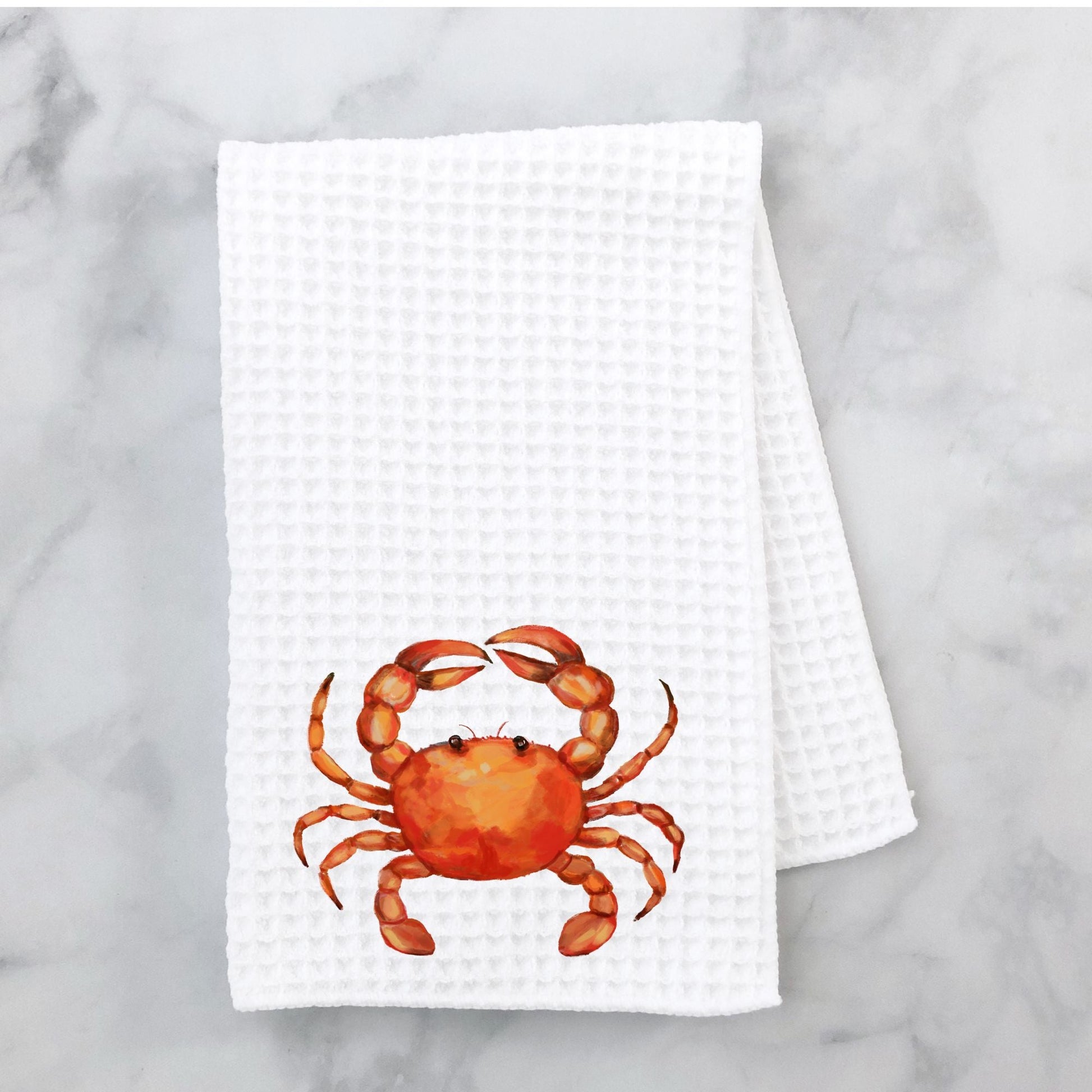 Orange Crab Kitchen Towel - MerikaArt