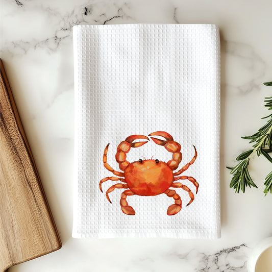 Orange Crab Kitchen Towel - MerikaArt