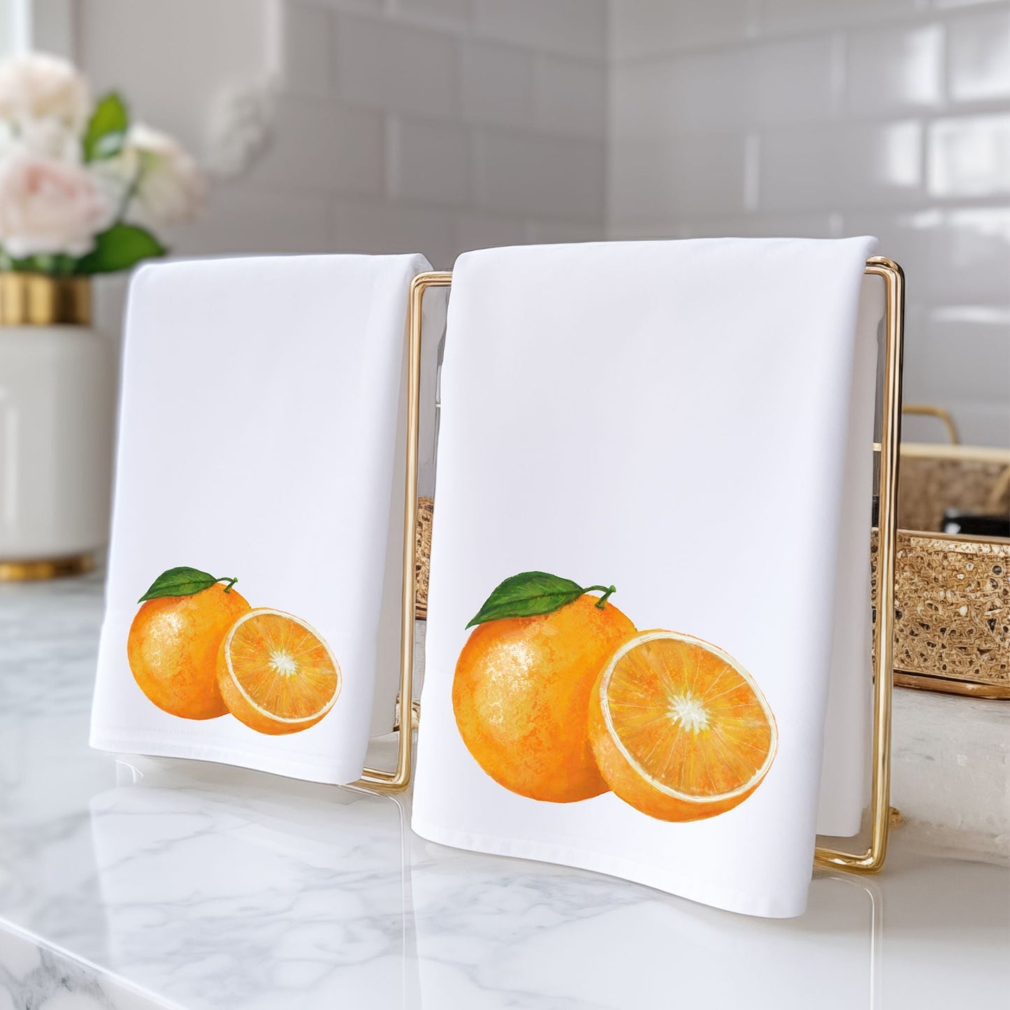 Orange Fruit Bathroom Towel - MerikaArt