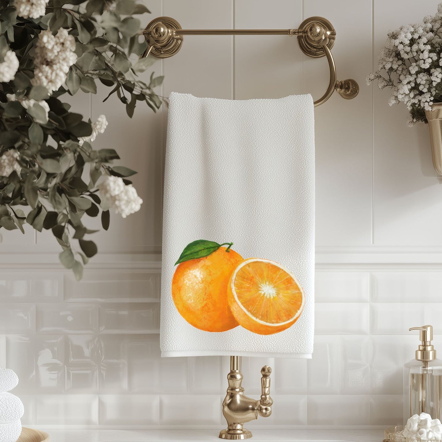 Orange Fruit Bathroom Towel - MerikaArt