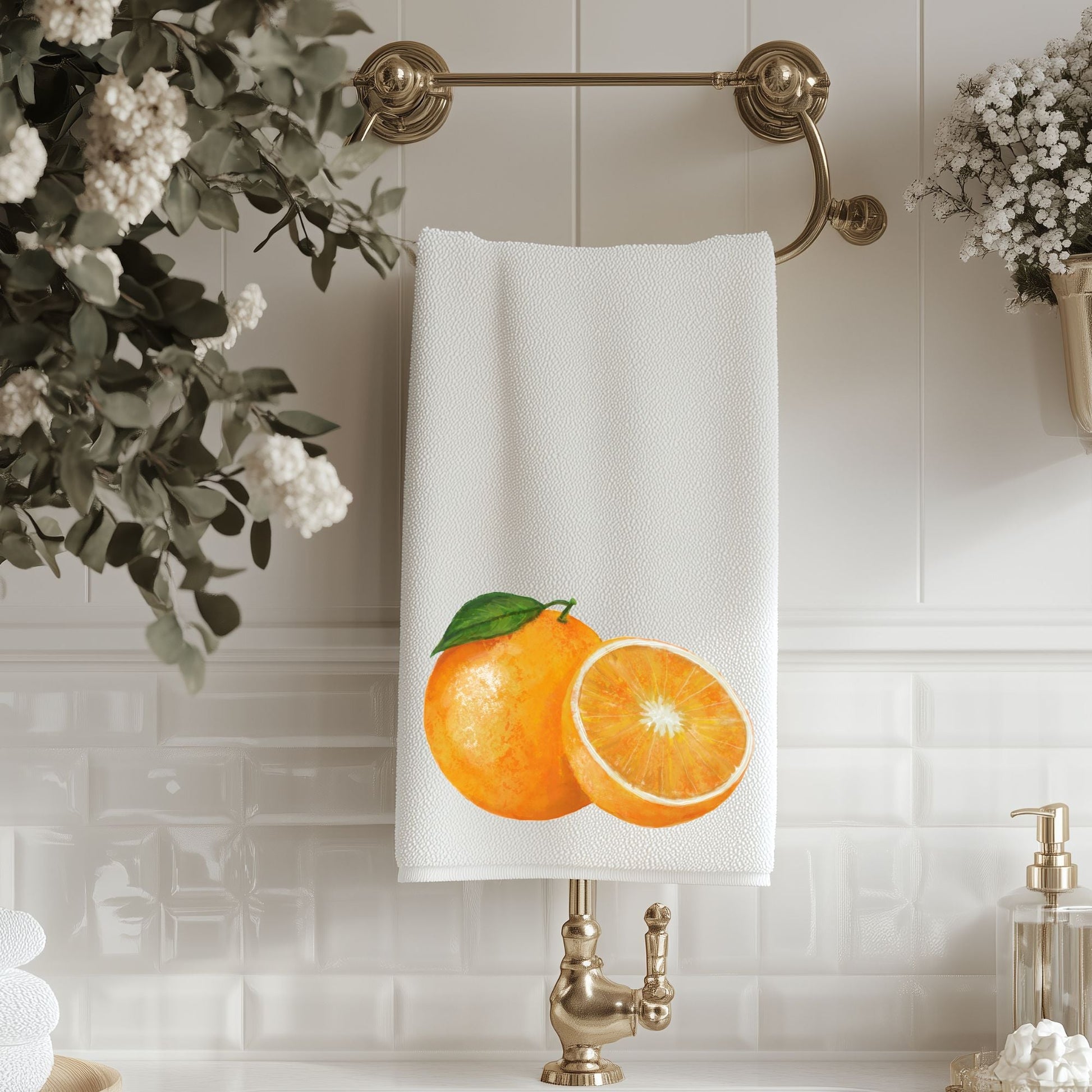 Orange Fruit Bathroom Towel - MerikaArt