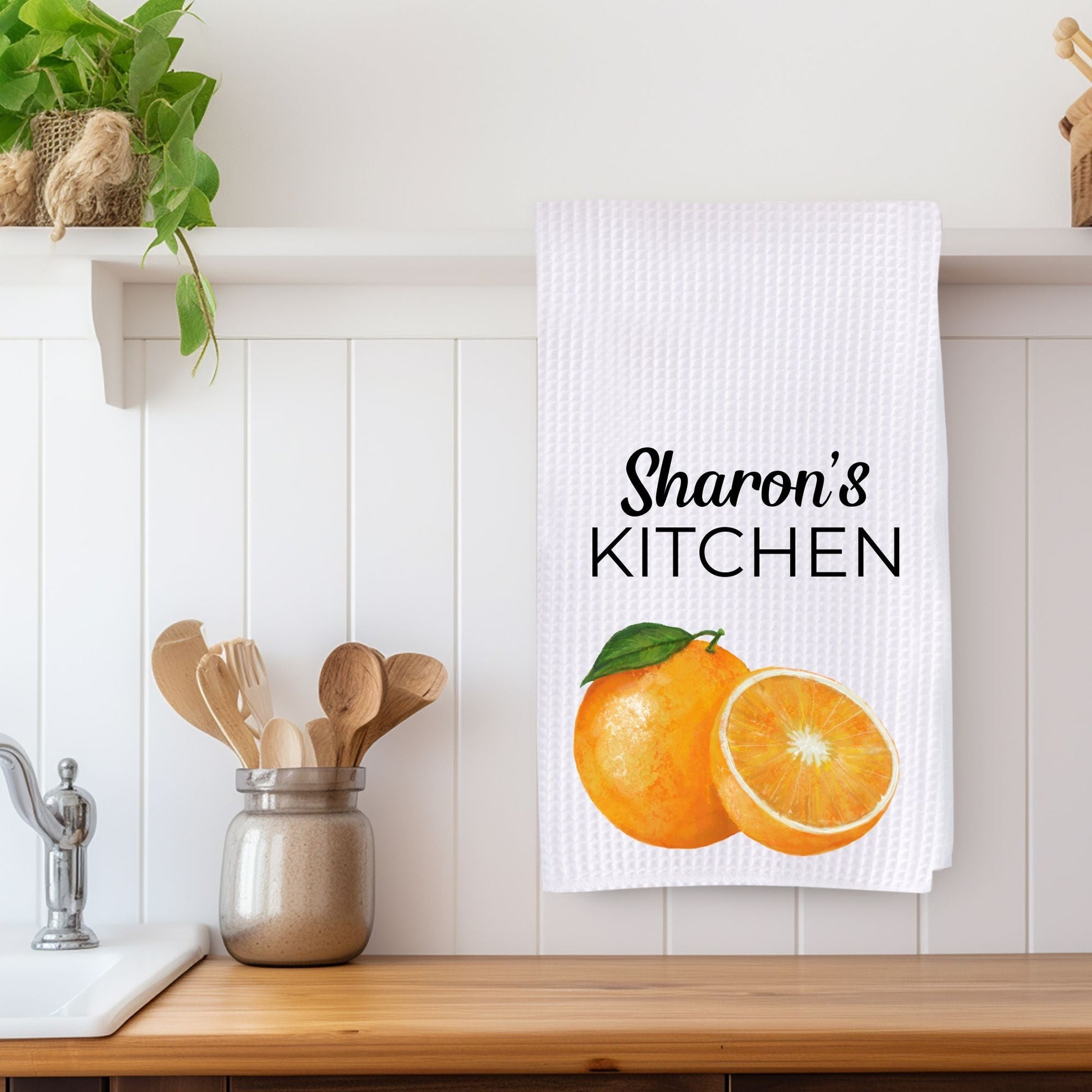 Orange Kitchen Towel - MerikaArt