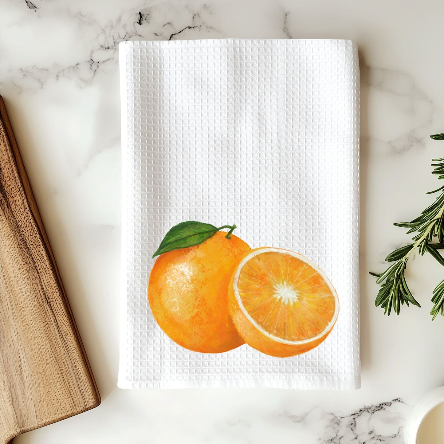 Orange Kitchen Towel - MerikaArt