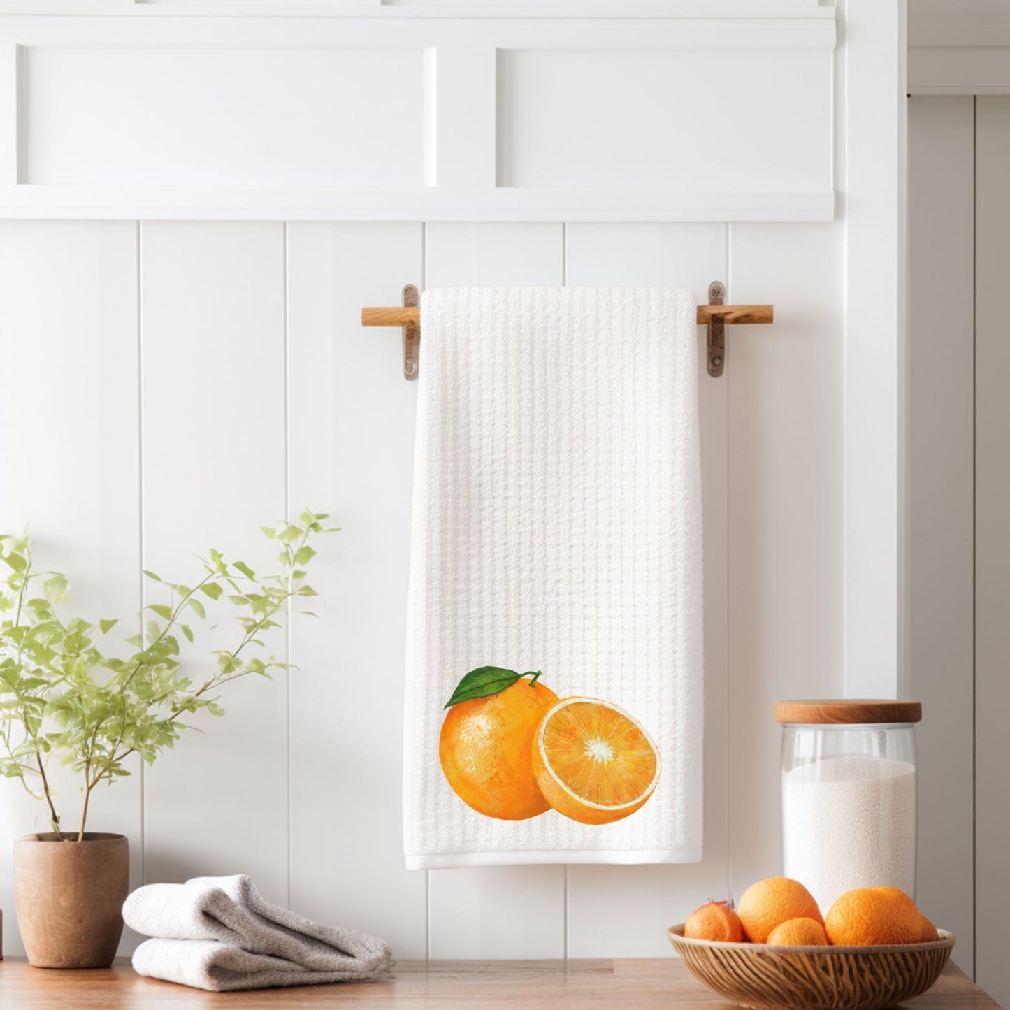 Orange Kitchen Towel - MerikaArt