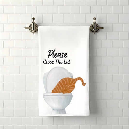 Orange Tabby Cat Bathroom Towel - MerikaArt