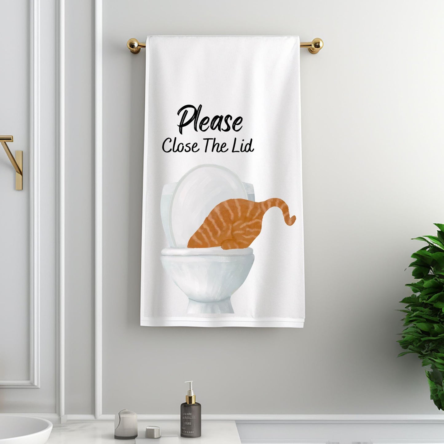 Orange Tabby Cat Bathroom Towel - MerikaArt